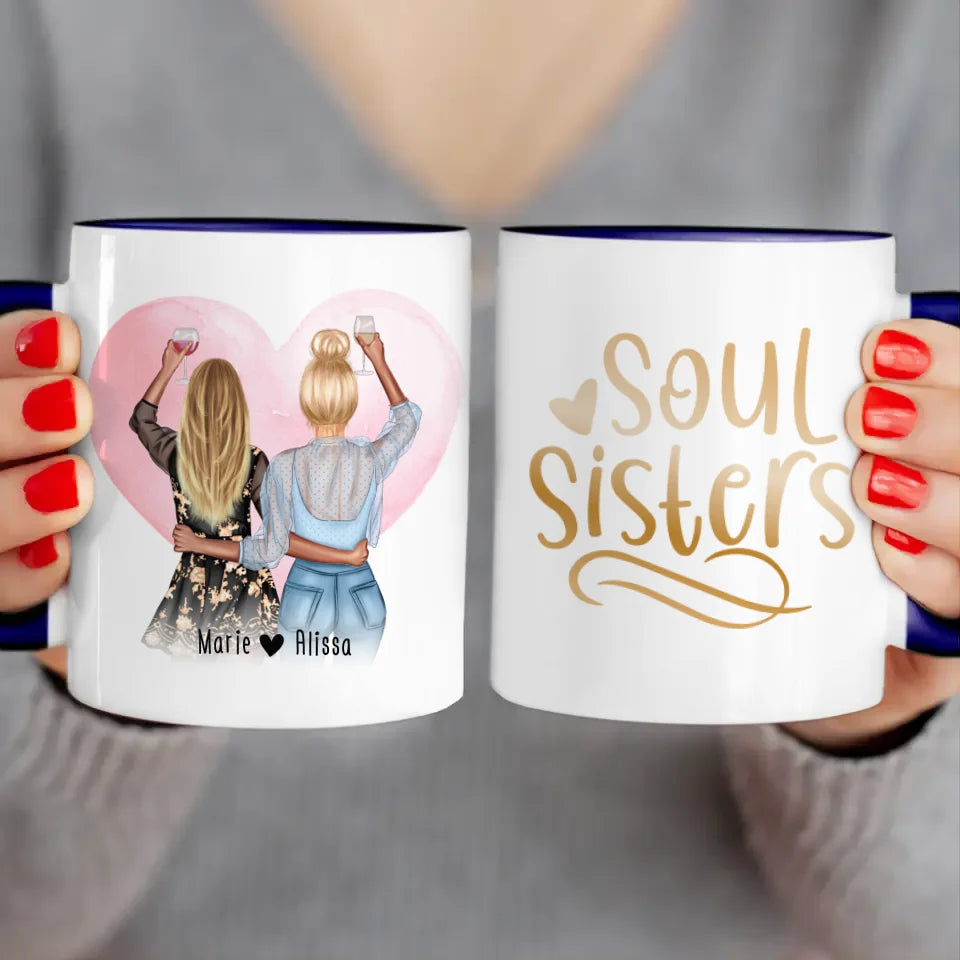 Personalisierte Tasse Beste Freundin (2 Freundinnen)