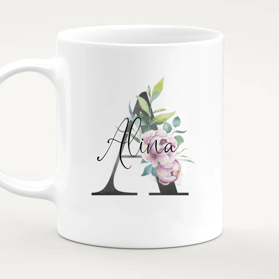 Personalisierte Tasse mit Initialen und Namen