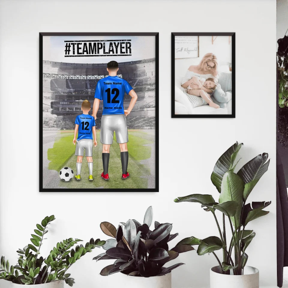 Personalisiertes Fußball Poster mit mehreren Fußballern/Fußballerinnen - Familienposter