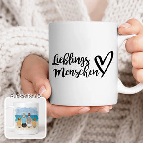 Personalisierte Tasse - 2 Frauen + 2 Babys