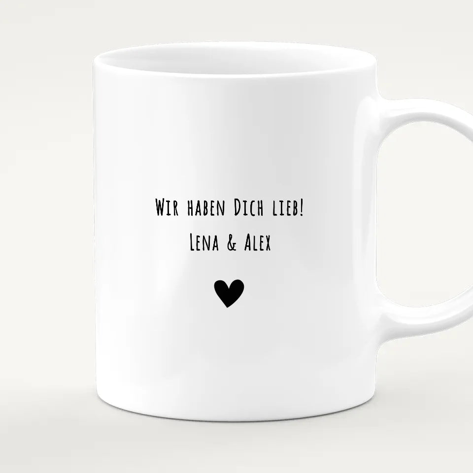 Personalisierte Tasse mit Papa Schriftzug und deinen Bildern