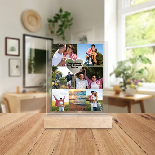 Personalisierte Acrylglasplatte - Paar Fotocollage mit Herz