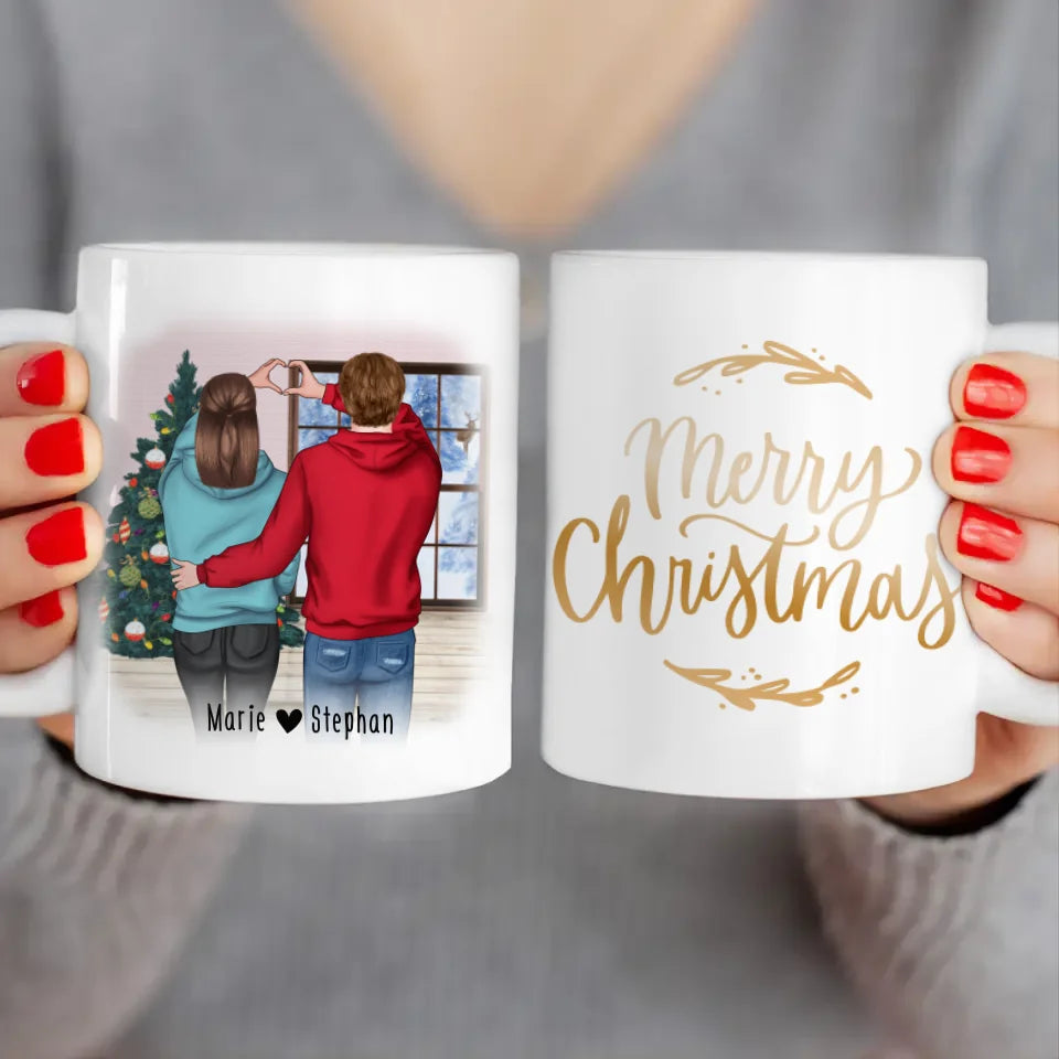 Personalisierte Tasse - Paar/Pärchen (stehend) - Weihnachtstasse