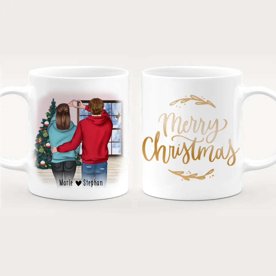 Personalisierte Tasse - Paar/Pärchen (stehend) - Weihnachtstasse