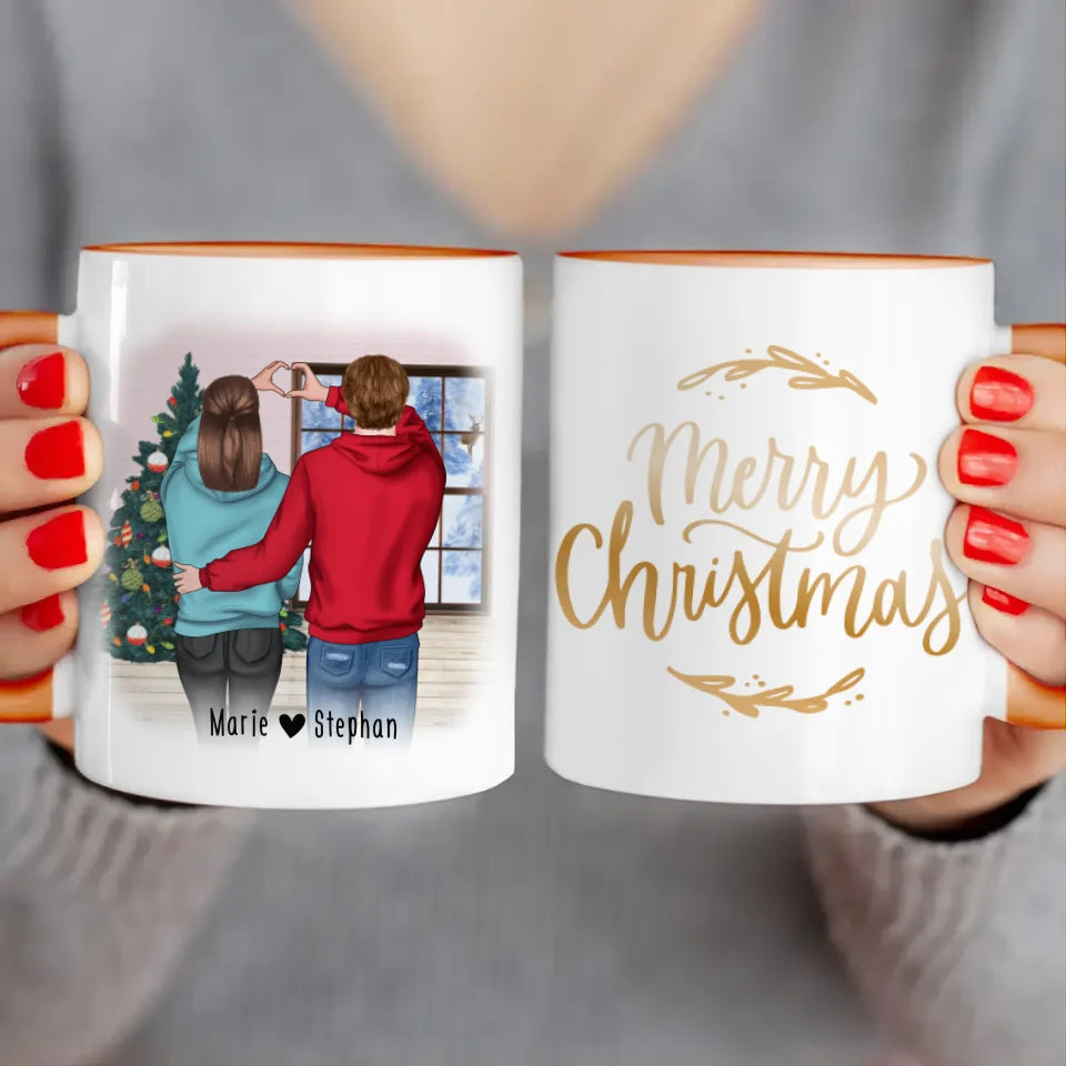 Personalisierte Tasse - Paar/Pärchen (stehend) - Weihnachtstasse