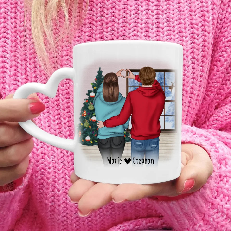 Personalisierte Tasse - Paar/Pärchen (stehend) - Weihnachtstasse