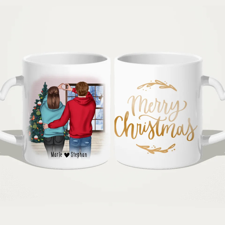 Personalisierte Tasse - Paar/Pärchen (stehend) - Weihnachtstasse