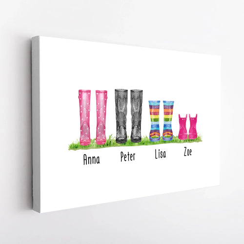 Personalisierte Gummistiefel Leinwand (2-8 Personen)