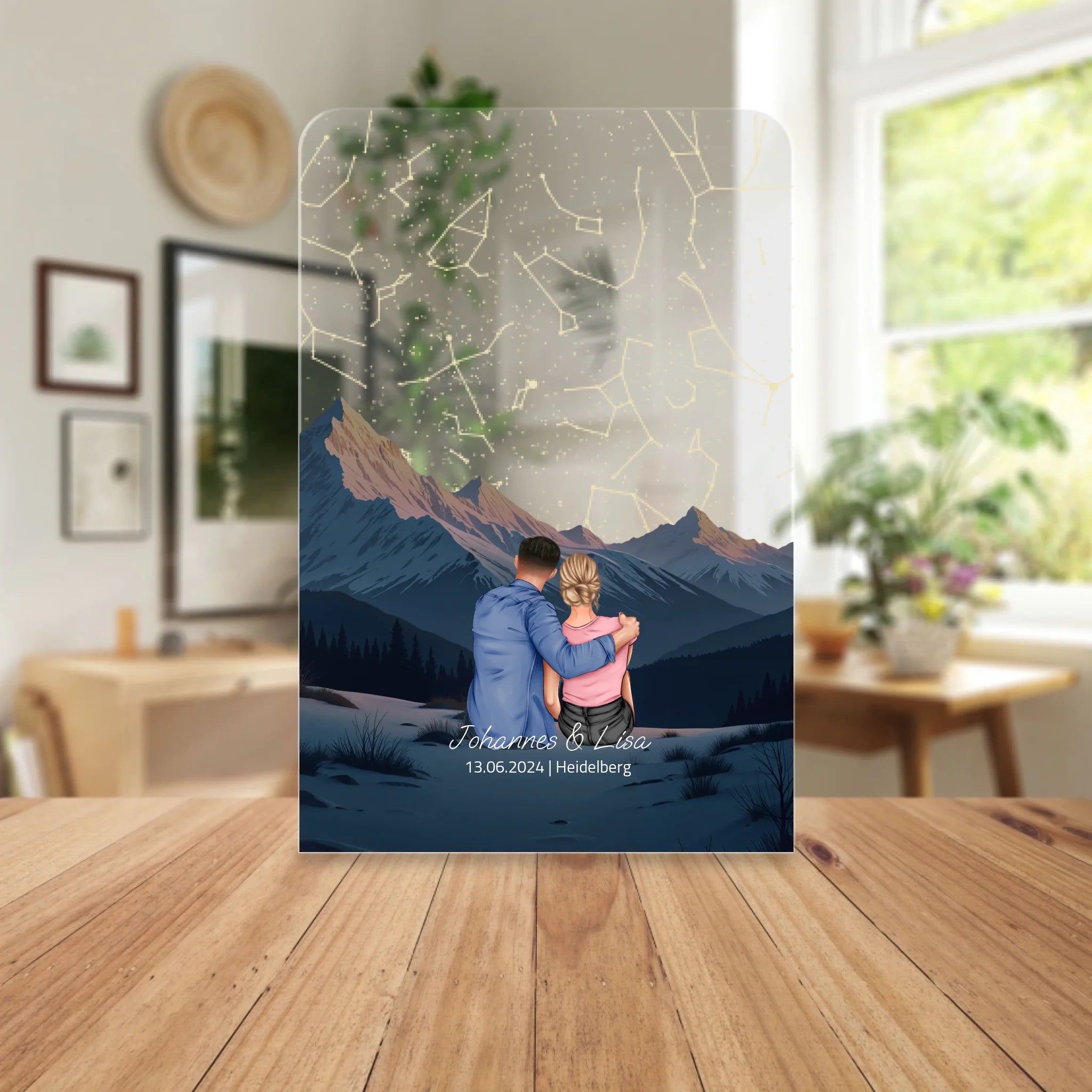 Personalisierte Acrylglasplatte - Unter diesem Himmel begann alles