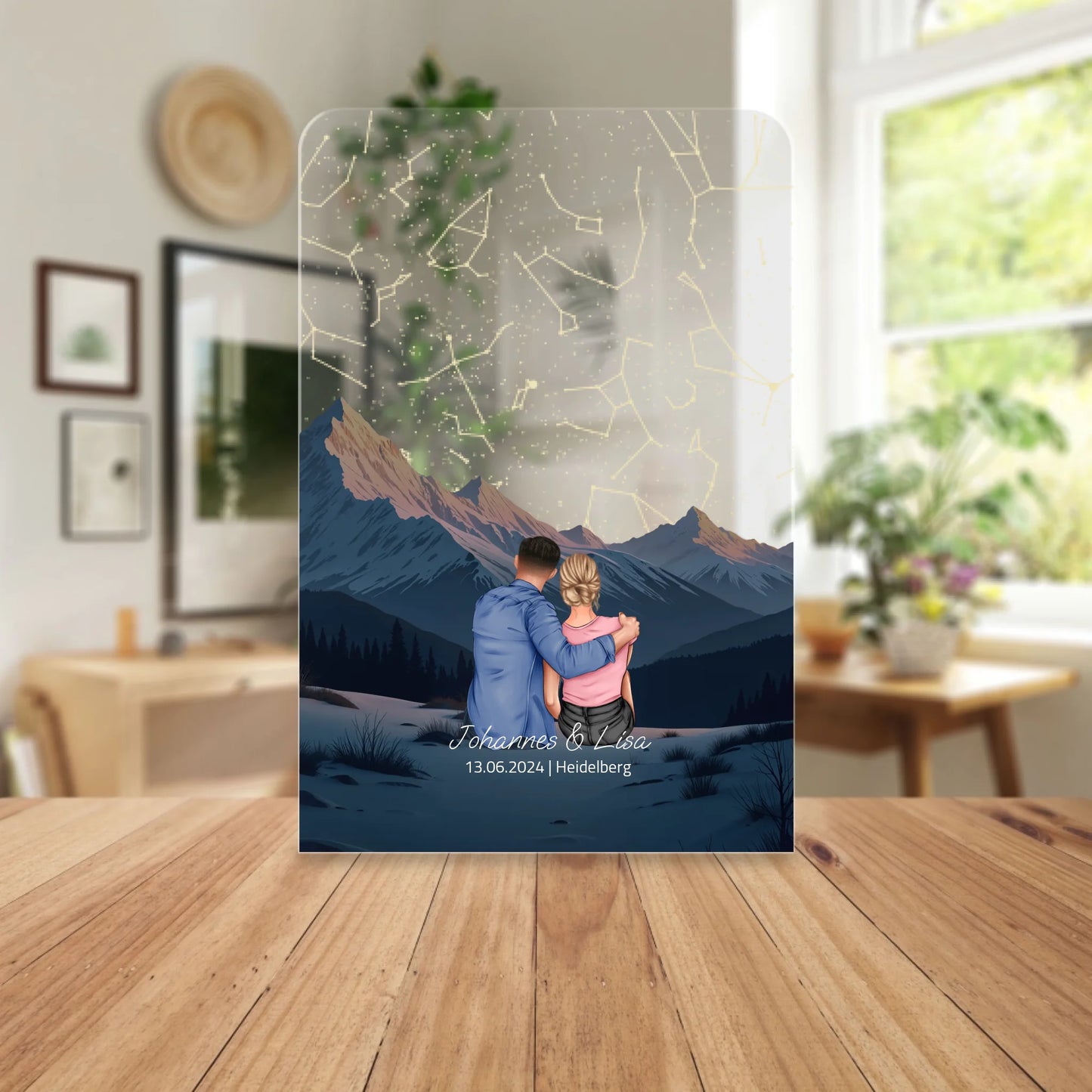 Personalisierte Acrylglasplatte - Unter diesem Himmel begann alles