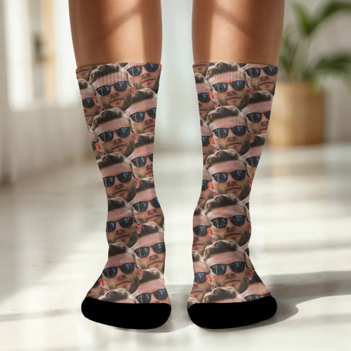 Personalisierte Socken - Fotomuster mit 1-4 Gesichtern