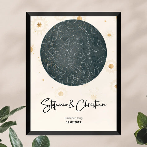 Personalisiertes Sternenhimmel Poster mit Name und Datum