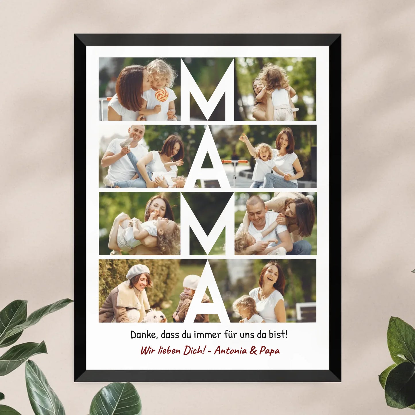 Personalisiertes Poster - MAMA Schriftzug und Collage mit 8 Bildern