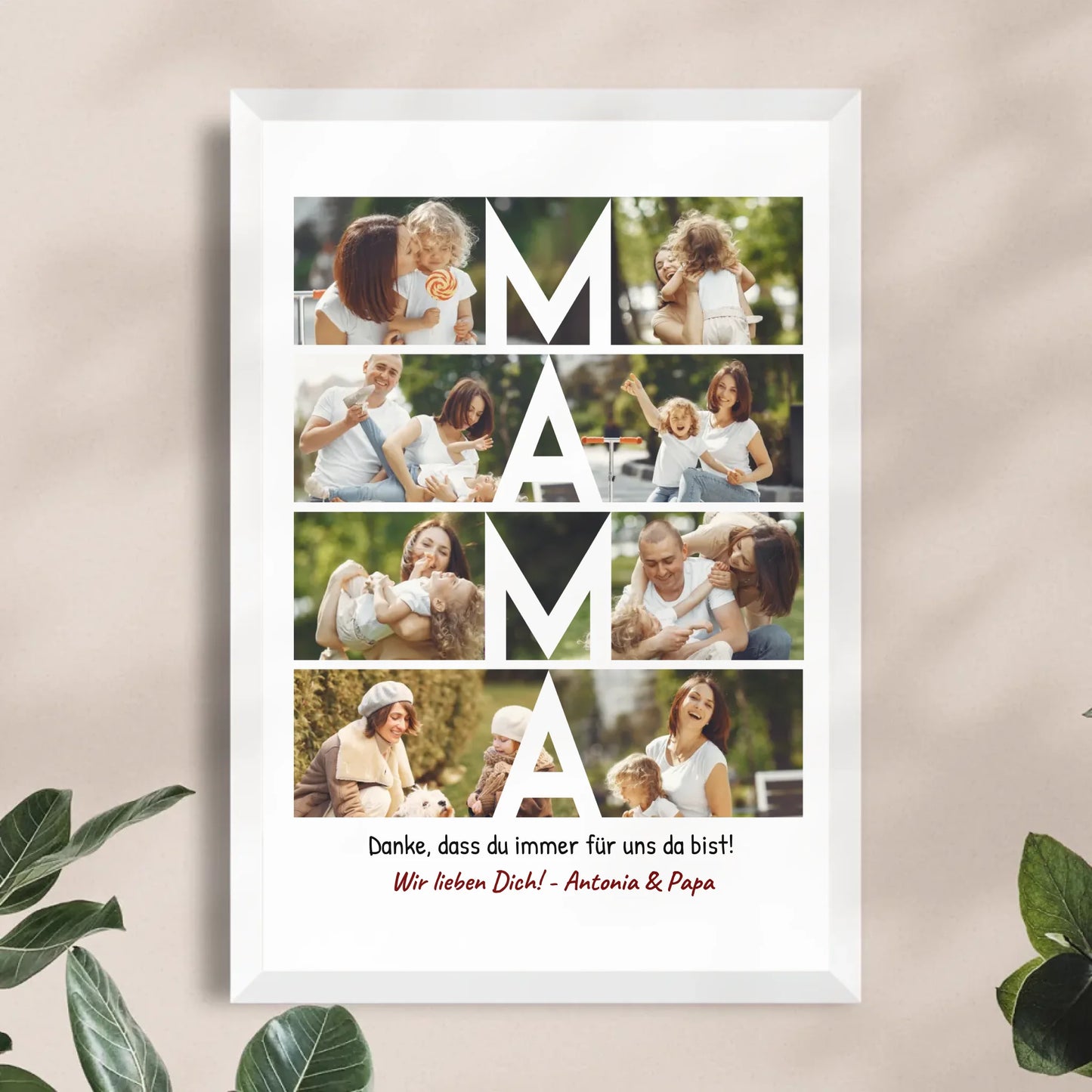 Personalisiertes Poster - MAMA Schriftzug und Collage mit 8 Bildern