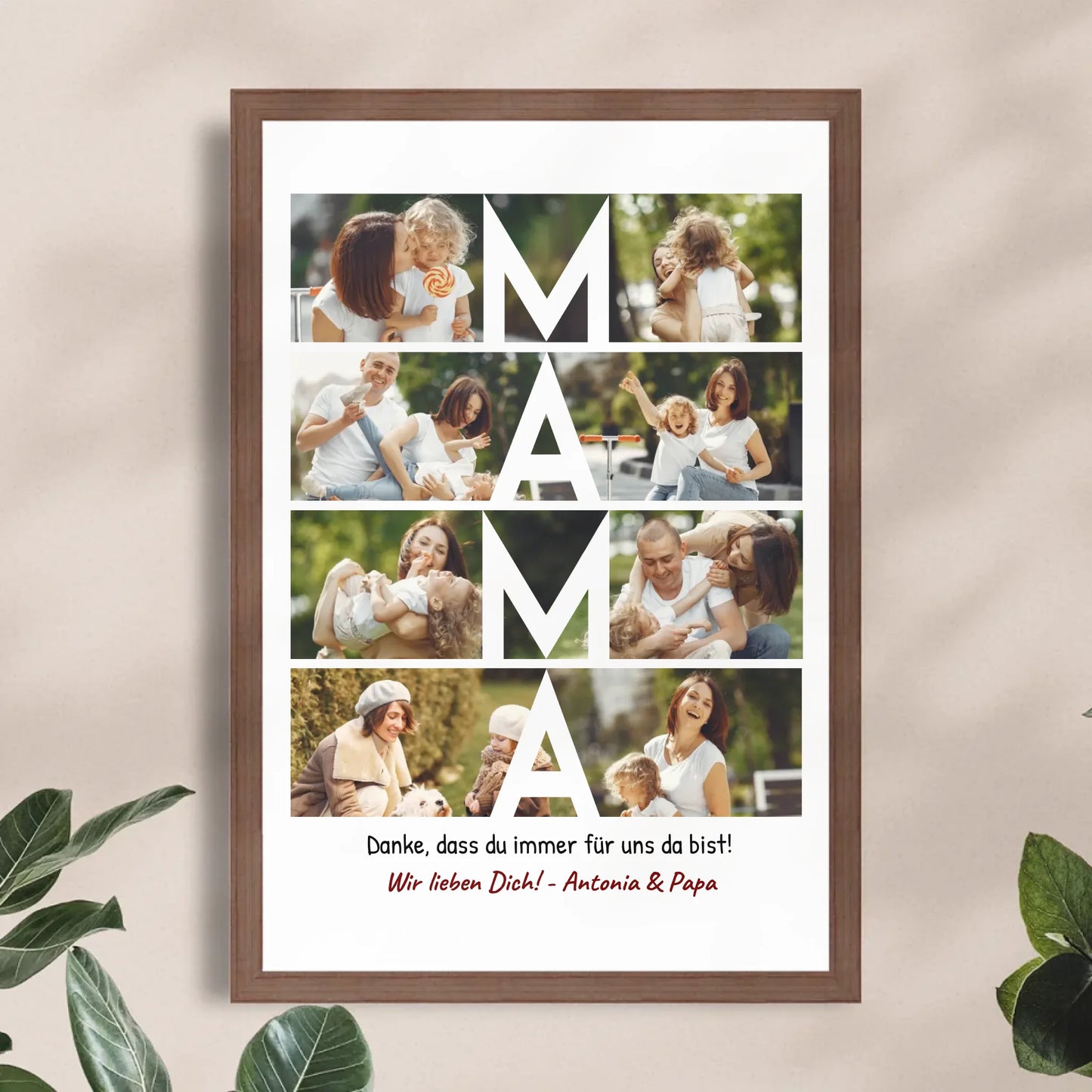 Personalisiertes Poster - MAMA Schriftzug und Collage mit 8 Bildern