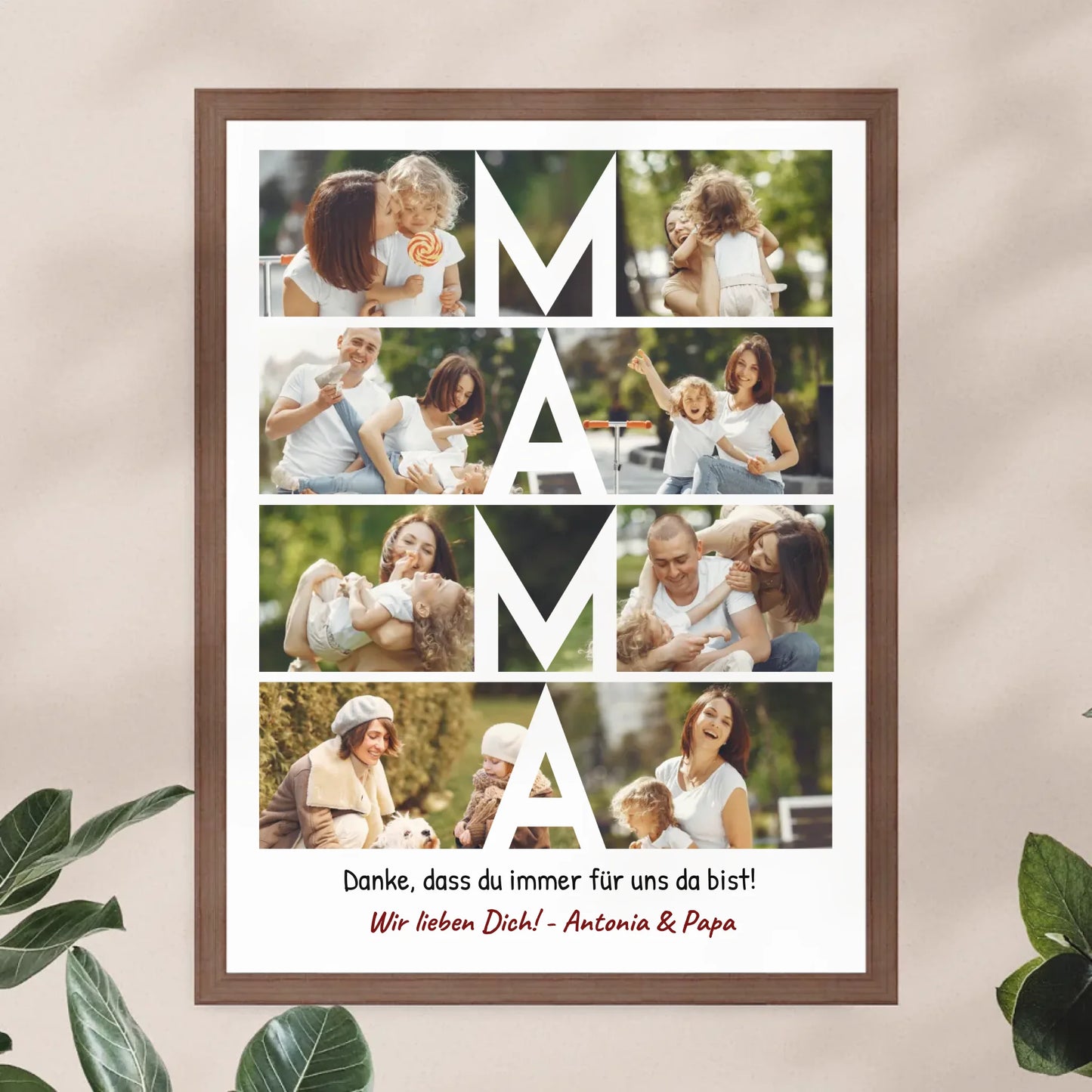 Personalisiertes Poster - MAMA Schriftzug und Collage mit 8 Bildern