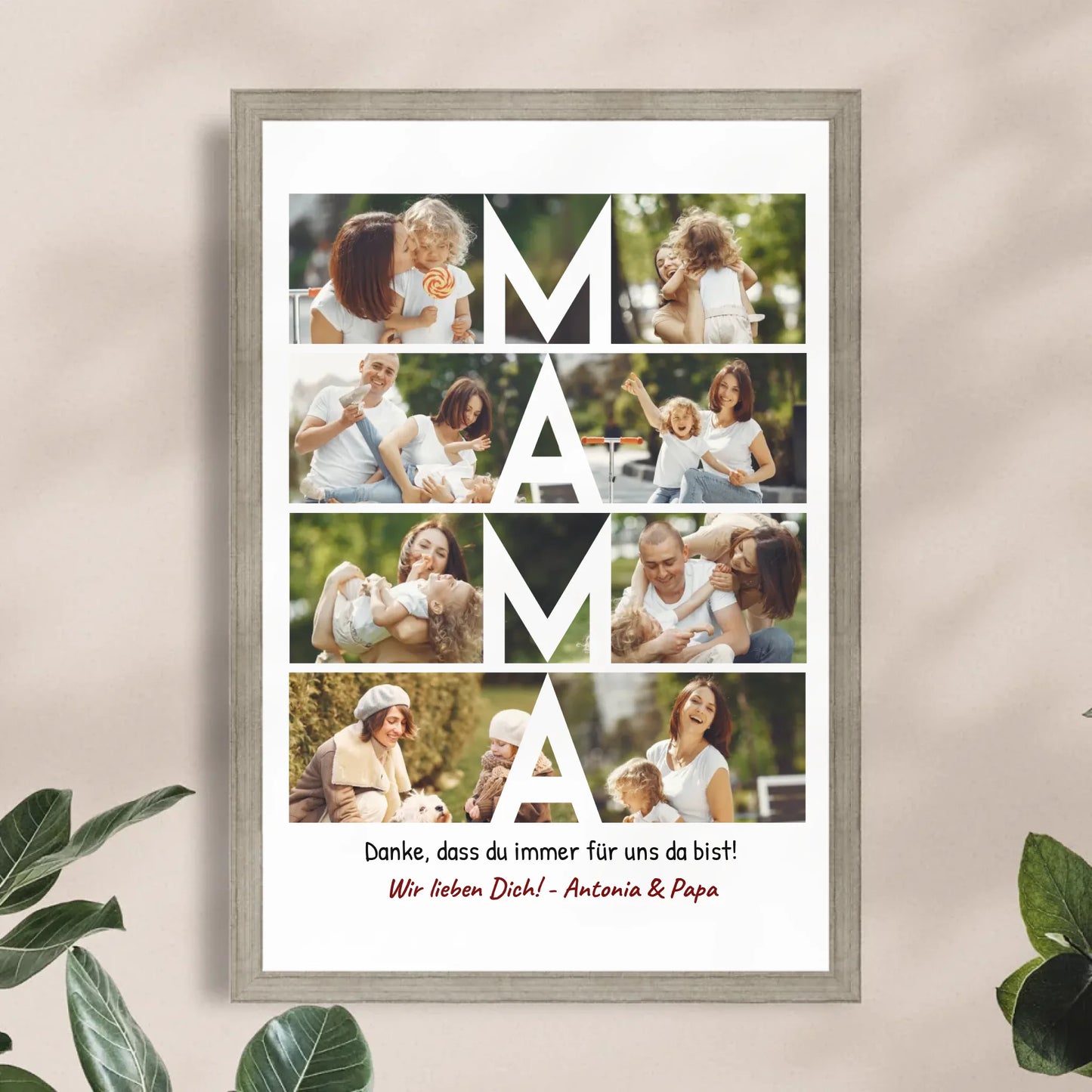 Personalisiertes Poster - MAMA Schriftzug und Collage mit 8 Bildern