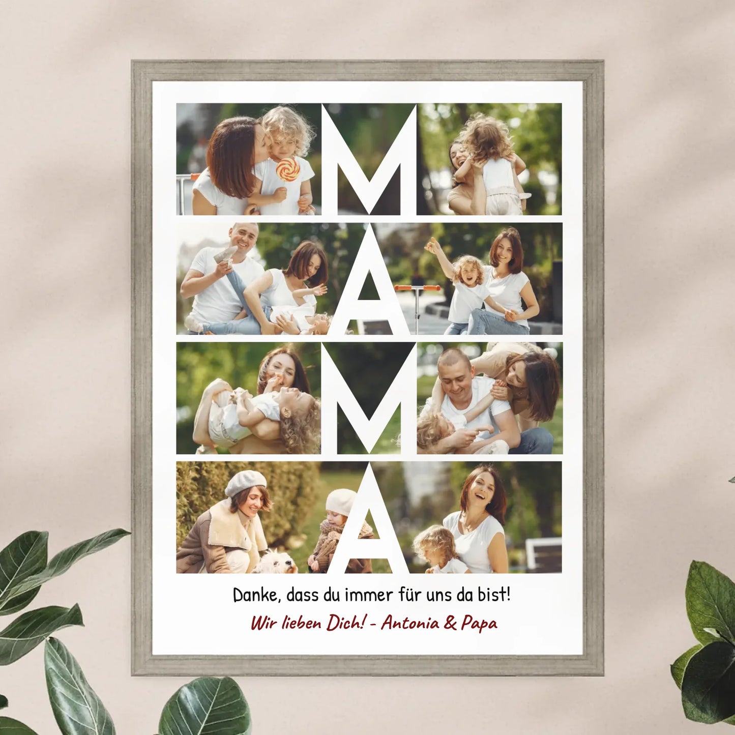 Personalisiertes Poster - MAMA Schriftzug und Collage mit 8 Bildern