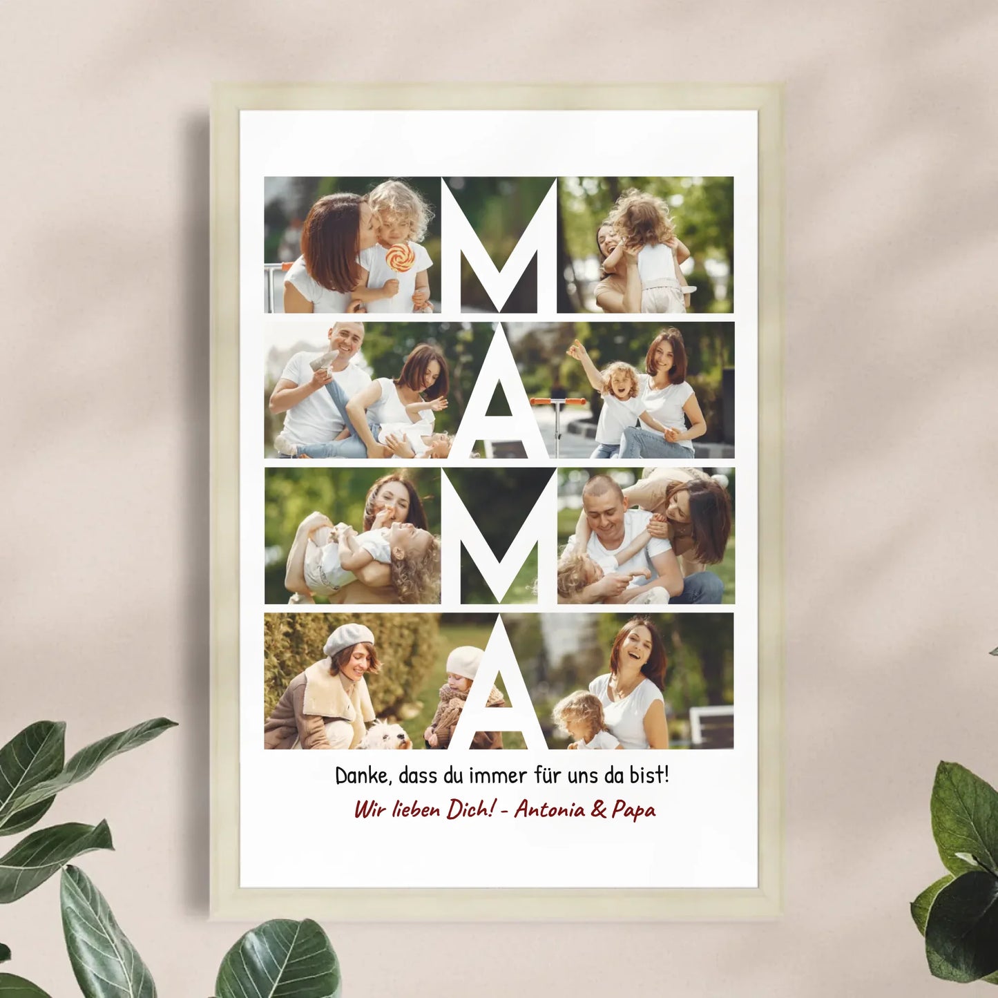 Personalisiertes Poster - MAMA Schriftzug und Collage mit 8 Bildern