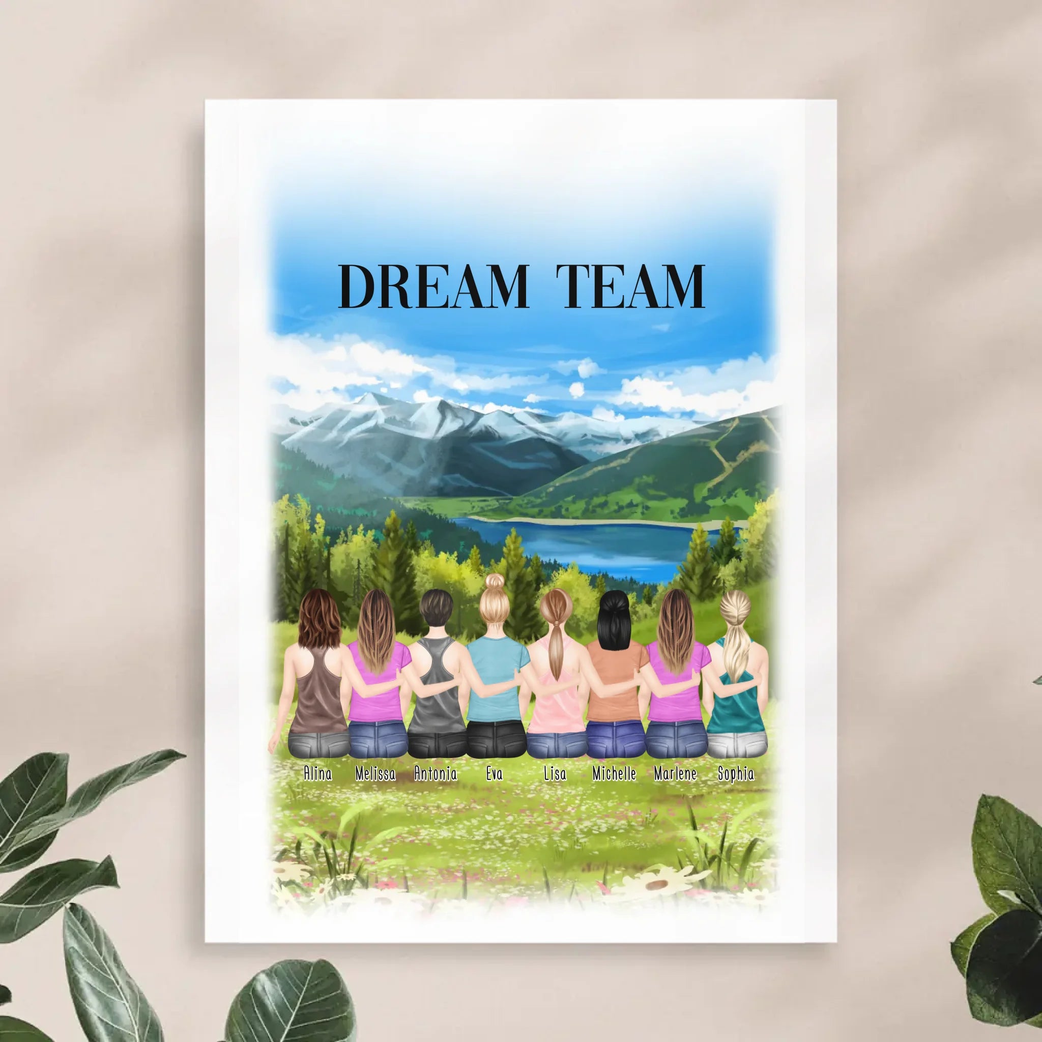 Personalisiertes Poster - Beste Freundinnen (8 Freundinnen)