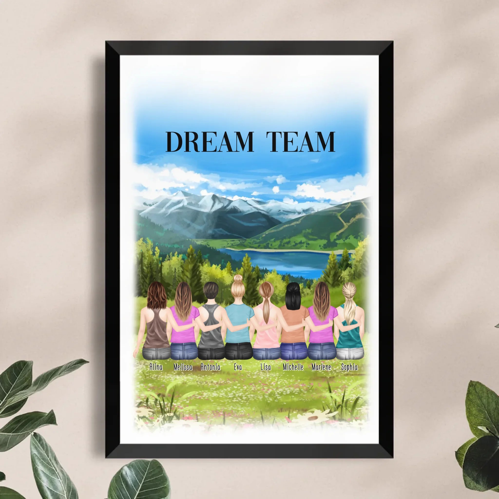 Personalisiertes Poster - Beste Freundinnen (8 Freundinnen)
