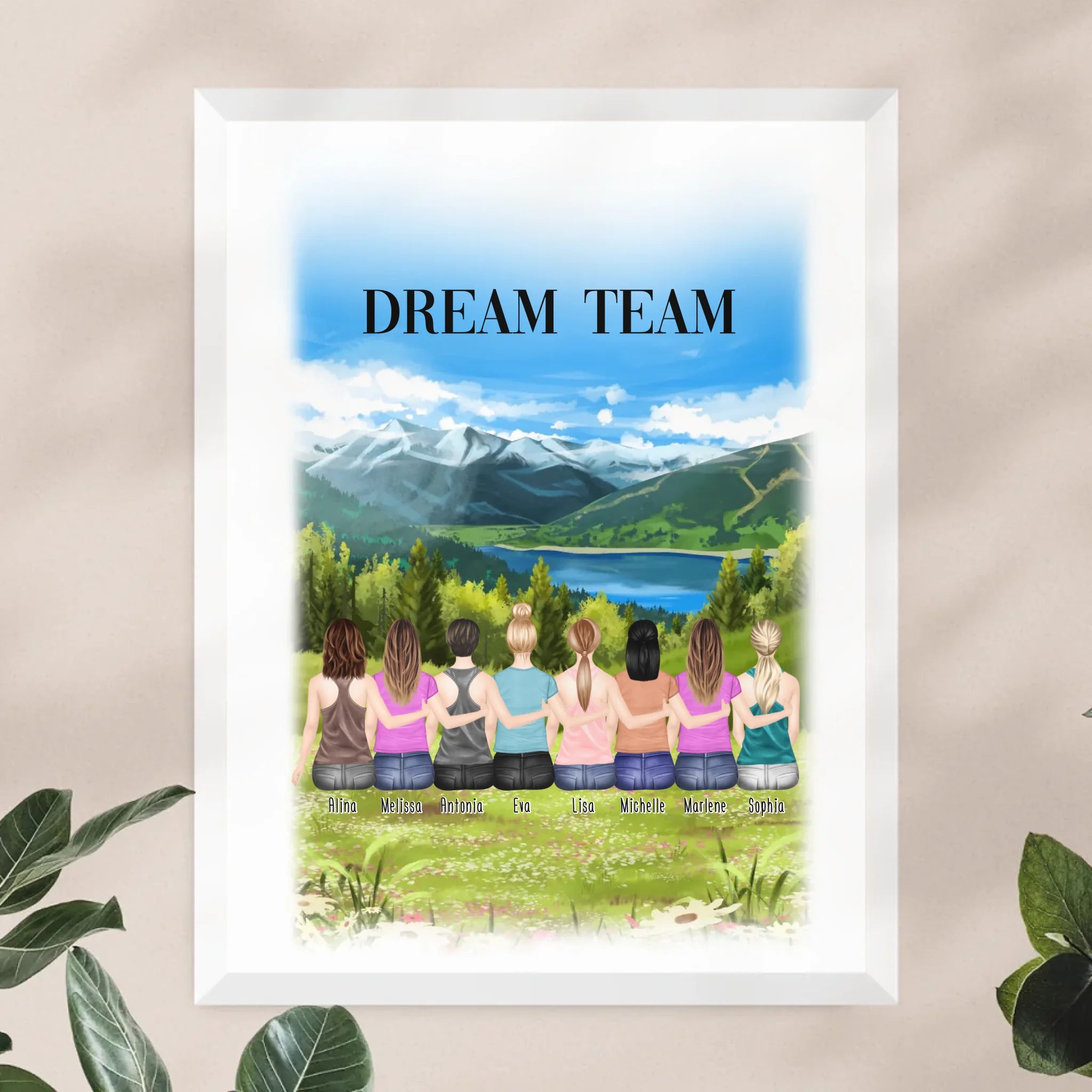 Personalisiertes Poster - Beste Freundinnen (8 Freundinnen)
