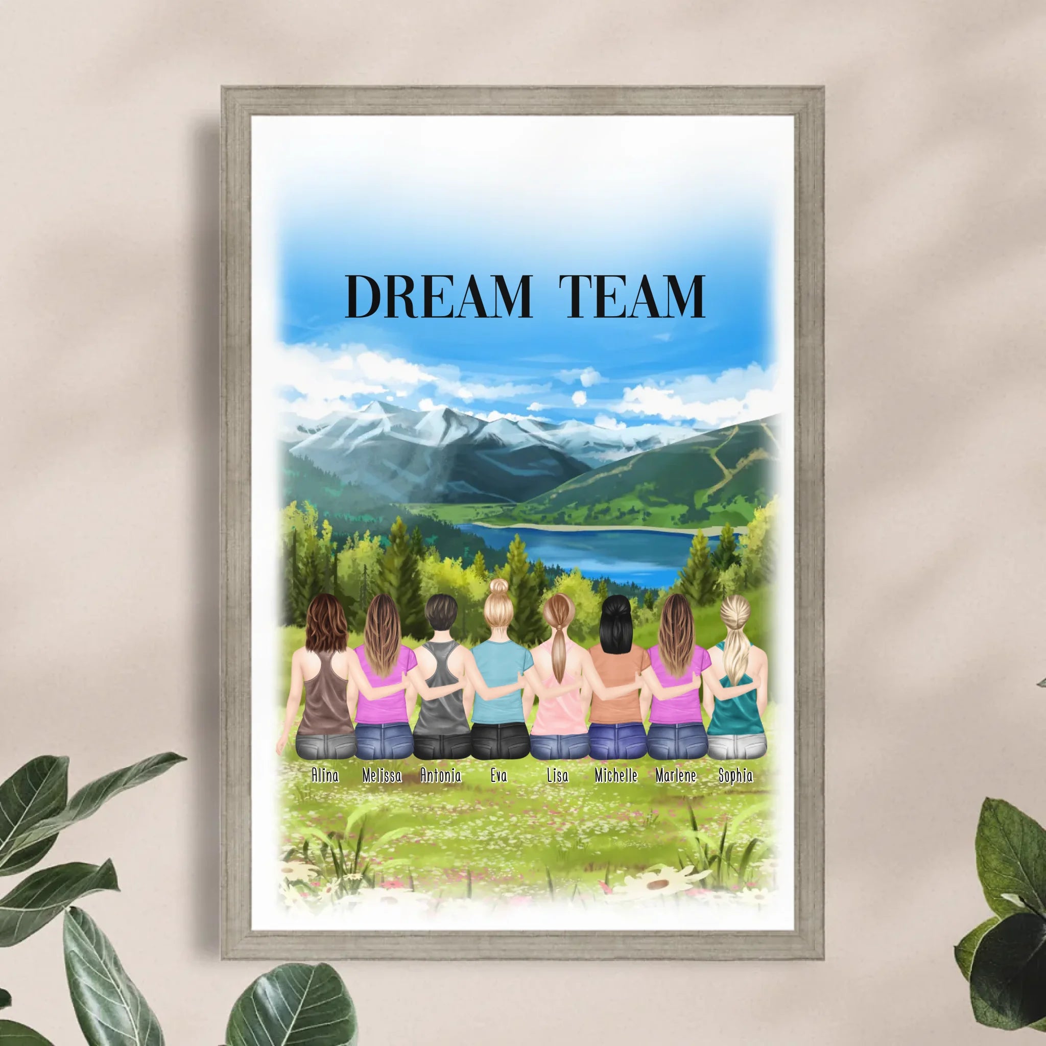 Personalisiertes Poster - Beste Freundinnen (8 Freundinnen)