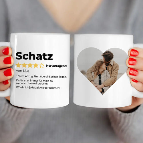 Personalisierte Tasse - Bewertung für Partner