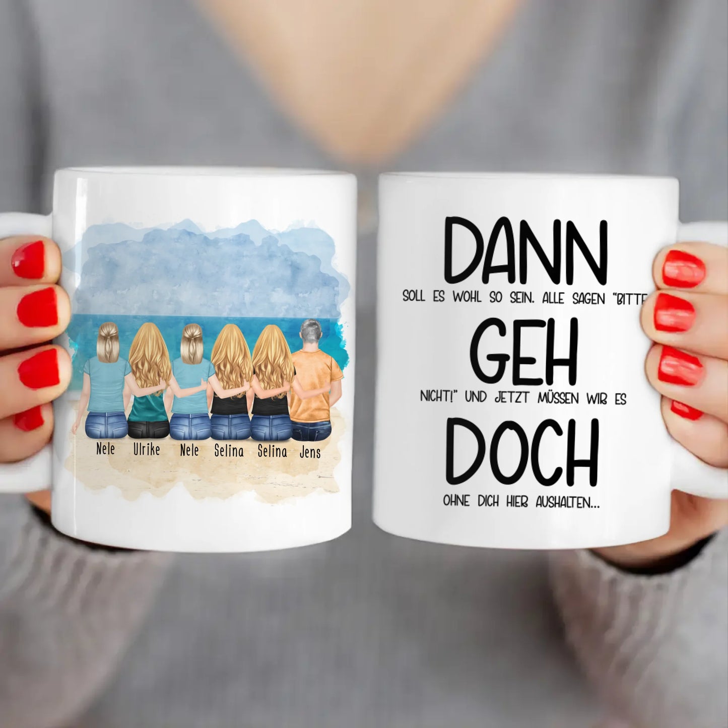 Personalisierte Tasse Kollegen (5 Frauen + 1 Mann) - Abschiedsgeschenk