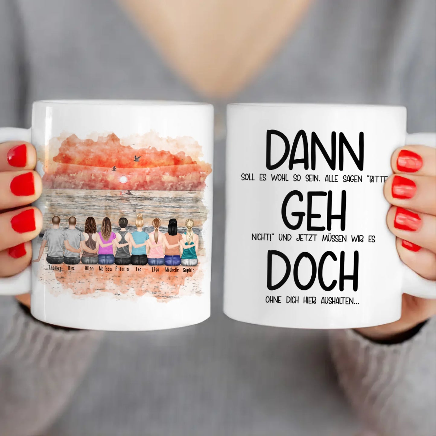 Personalisierte Tasse Kollegen (7 Frauen +  2 Männer) - Abschiedsgeschenk