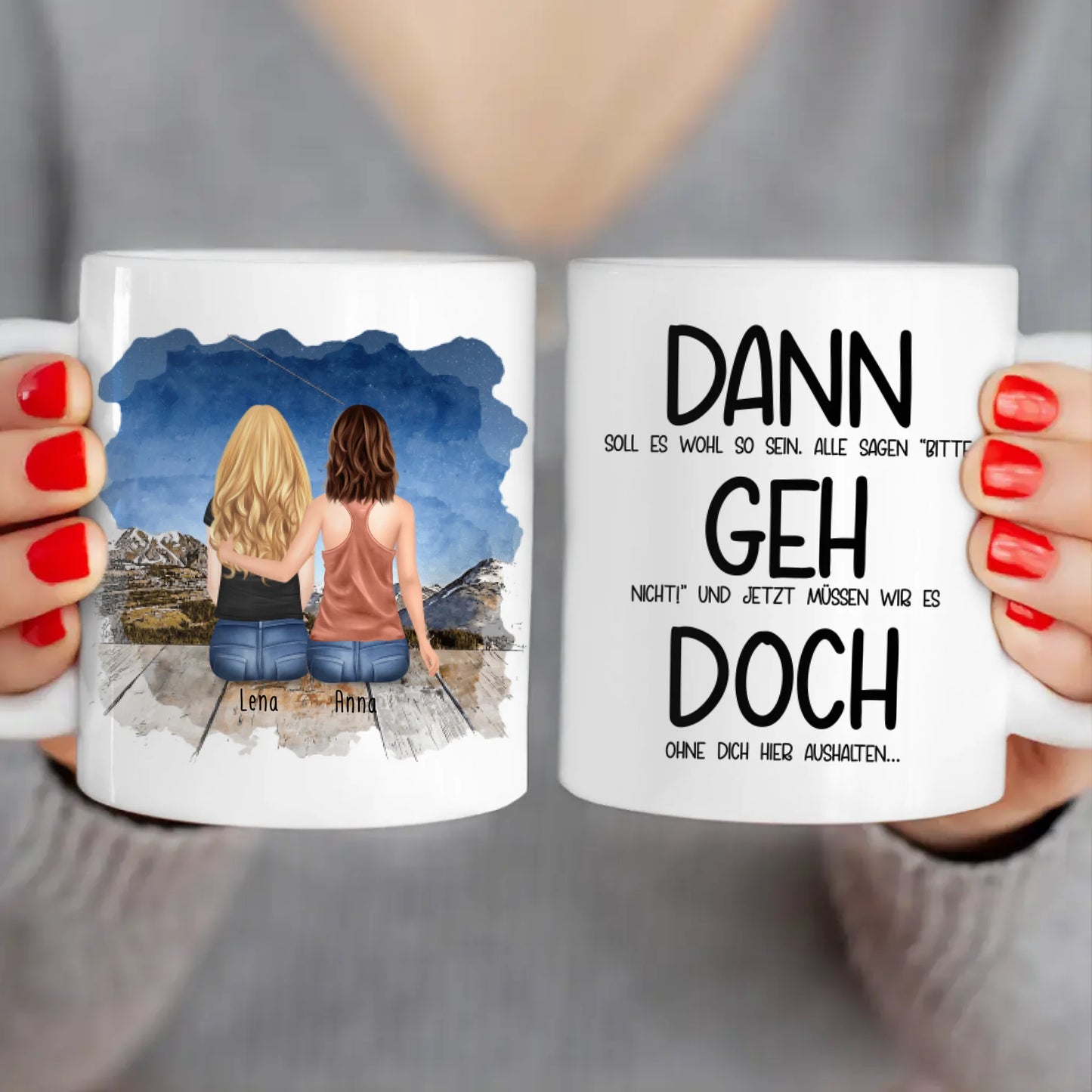 Personalisierte Tasse Kollegen (2 Frauen) - Abschiedsgeschenk