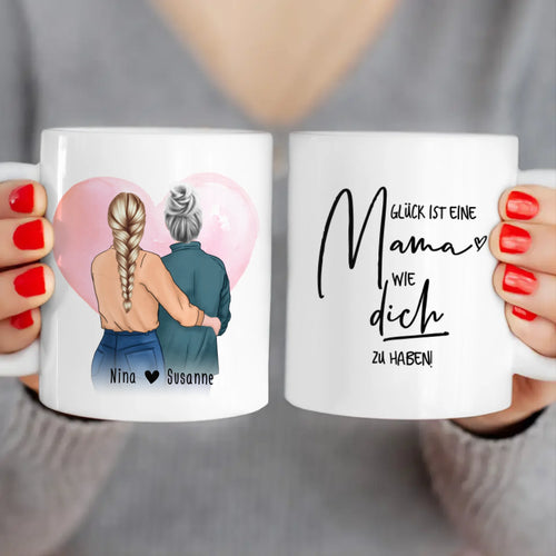 Personalisierte Tasse - Mutter/Mama + Tochter (stehend)