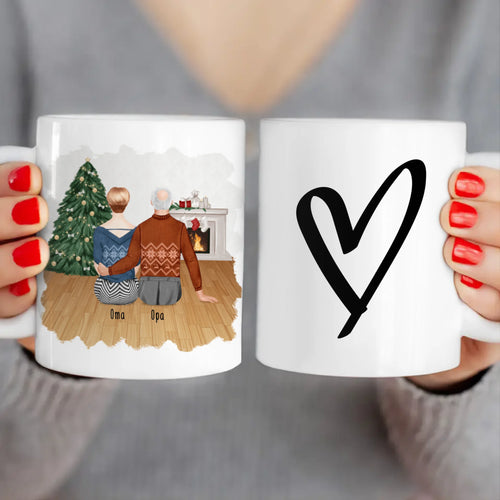 Personalisierte Tasse mit Oma und Opa - Weihnachtstasse