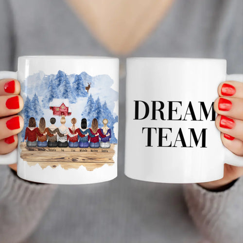 Personalisierte Tasse für Beste Freundinnen (8 Freundinnen) - Weihnachtstasse