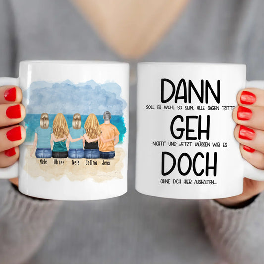 Personalisierte Tasse Kollegen (1 Mann + 4 Frauen) - Abschiedsgeschenk