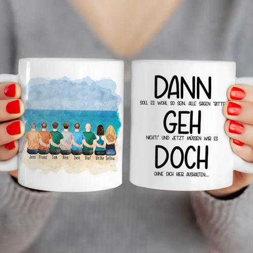 Personalisierte Tasse Kollegen (2 Frauen + 6 Männer) - Abschiedsgeschenk