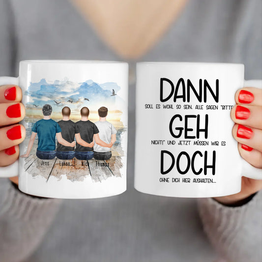 Personalisierte Tasse Kollegen (4 Männer) - Abschiedsgeschenk