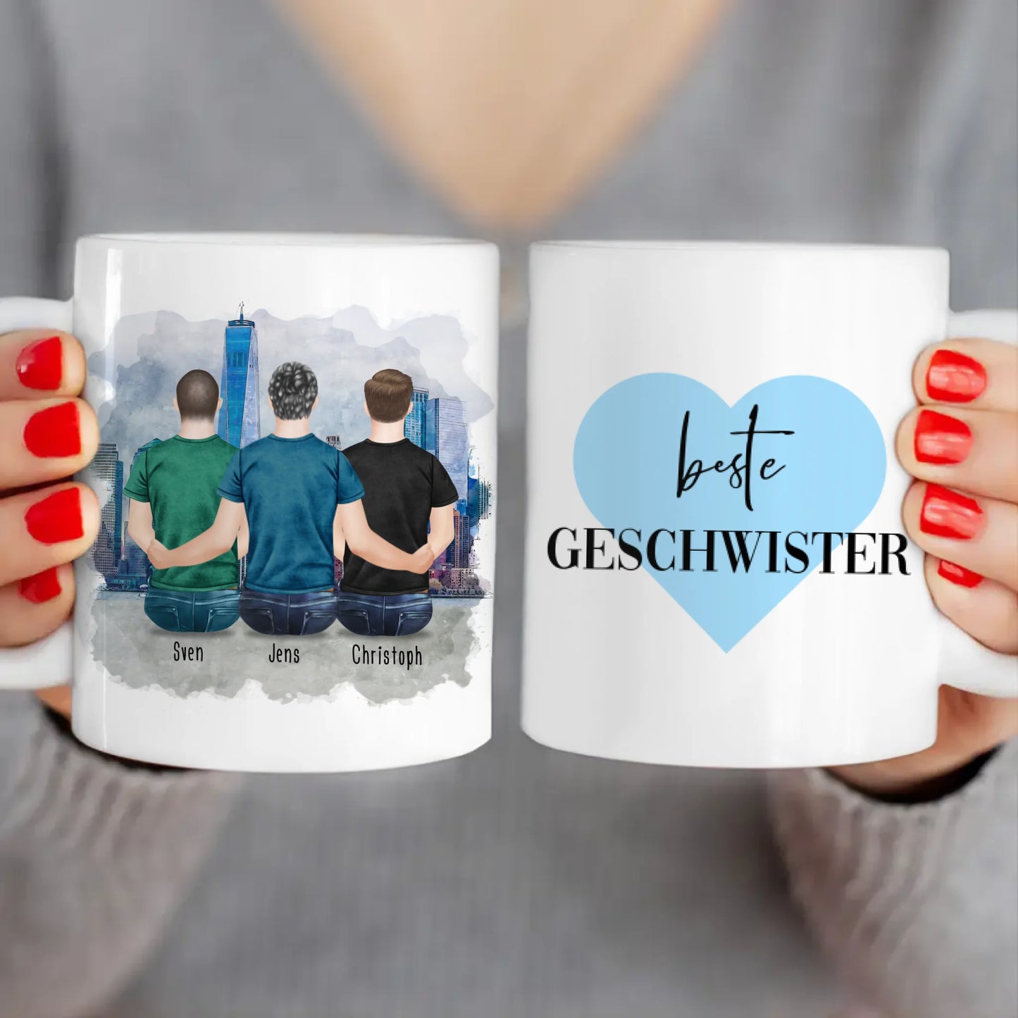 Personalisierte Tasse mit Bruder (3 Brüder)