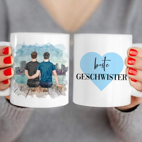 Personalisierte Tasse mit Bruder (2 Brüder)