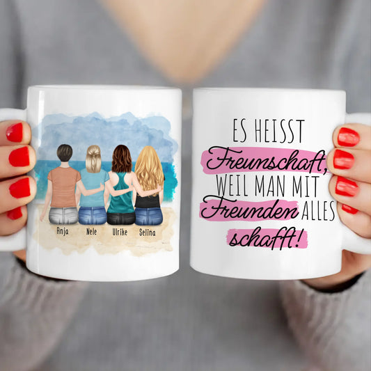 Personalisierte Tasse für Beste Freundinnen (4 Freundinnen)