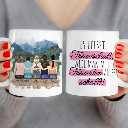 Personalisierte Tasse für Beste Freundinnen (5 Freundinnen)