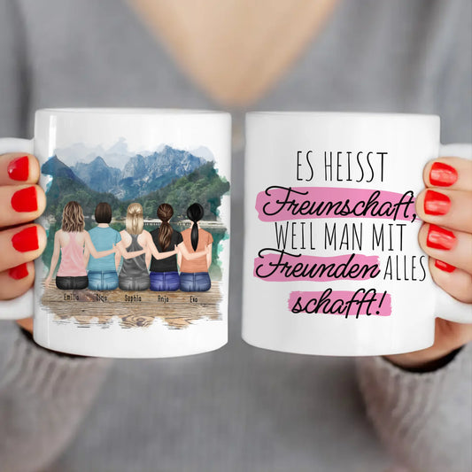 Personalisierte Tasse für Beste Schwestern (5 Schwestern)