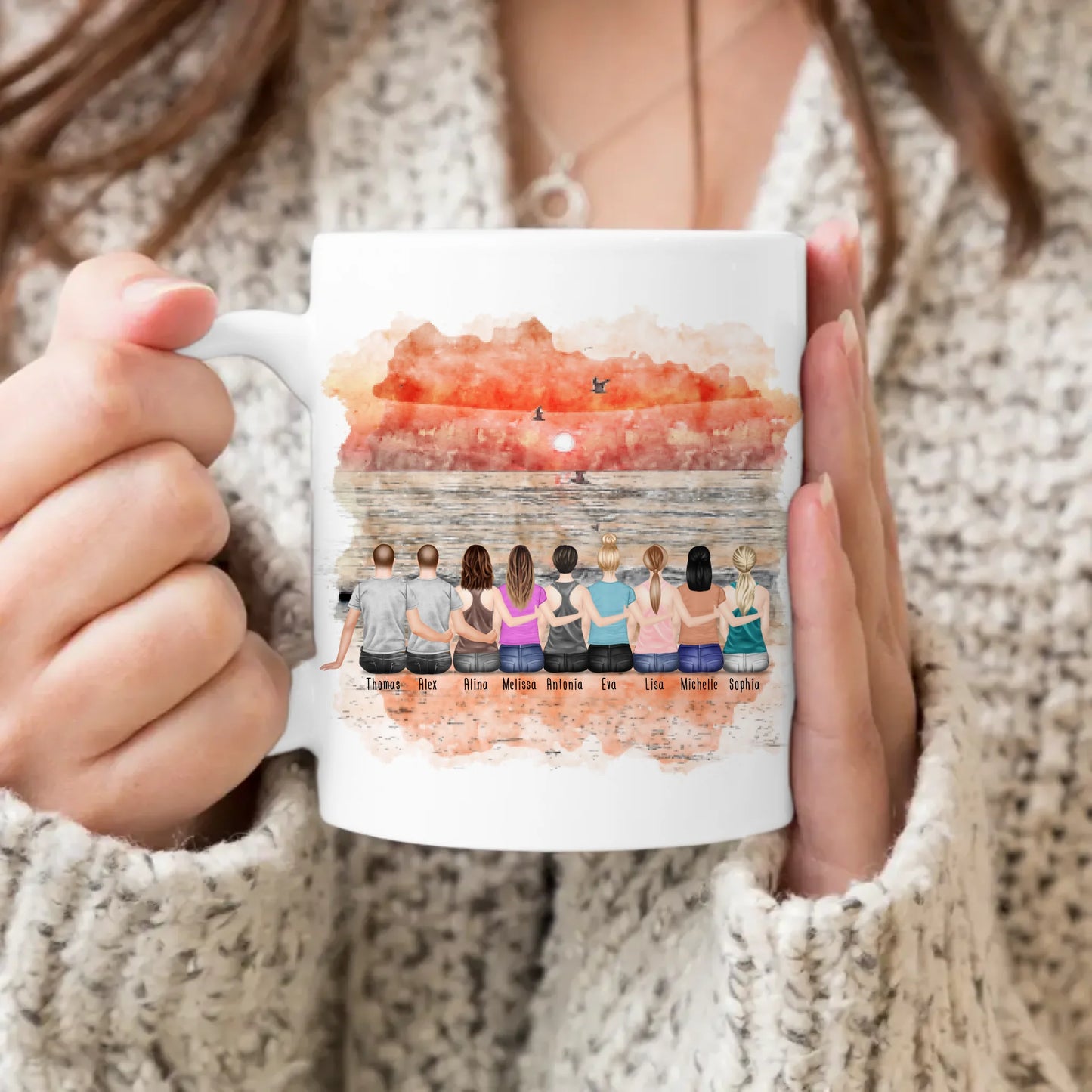 Personalisierte Tasse Kollegen (7 Frauen +  2 Männer) - Abschiedsgeschenk