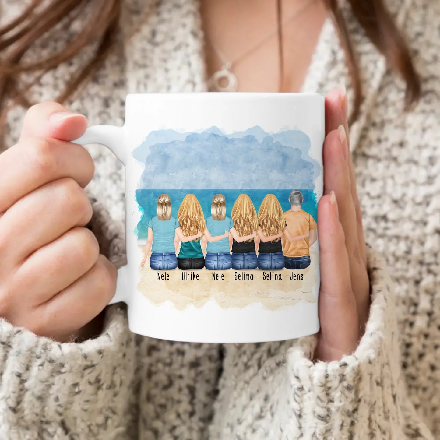 Personalisierte Tasse Kollegen (5 Frauen + 1 Mann) - Abschiedsgeschenk