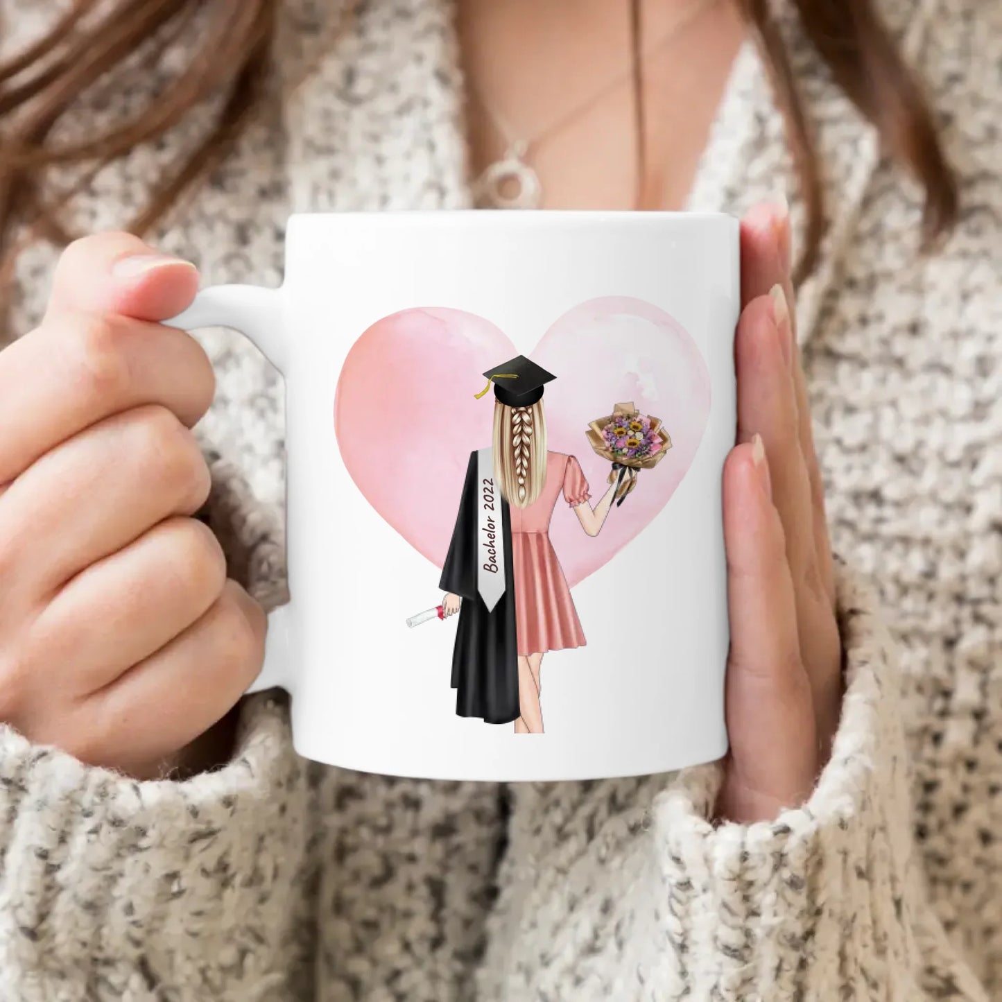 Personalisierte Tasse - Bachelor/Master/Abi/Schulabschluss Geschenk (1 Frau)