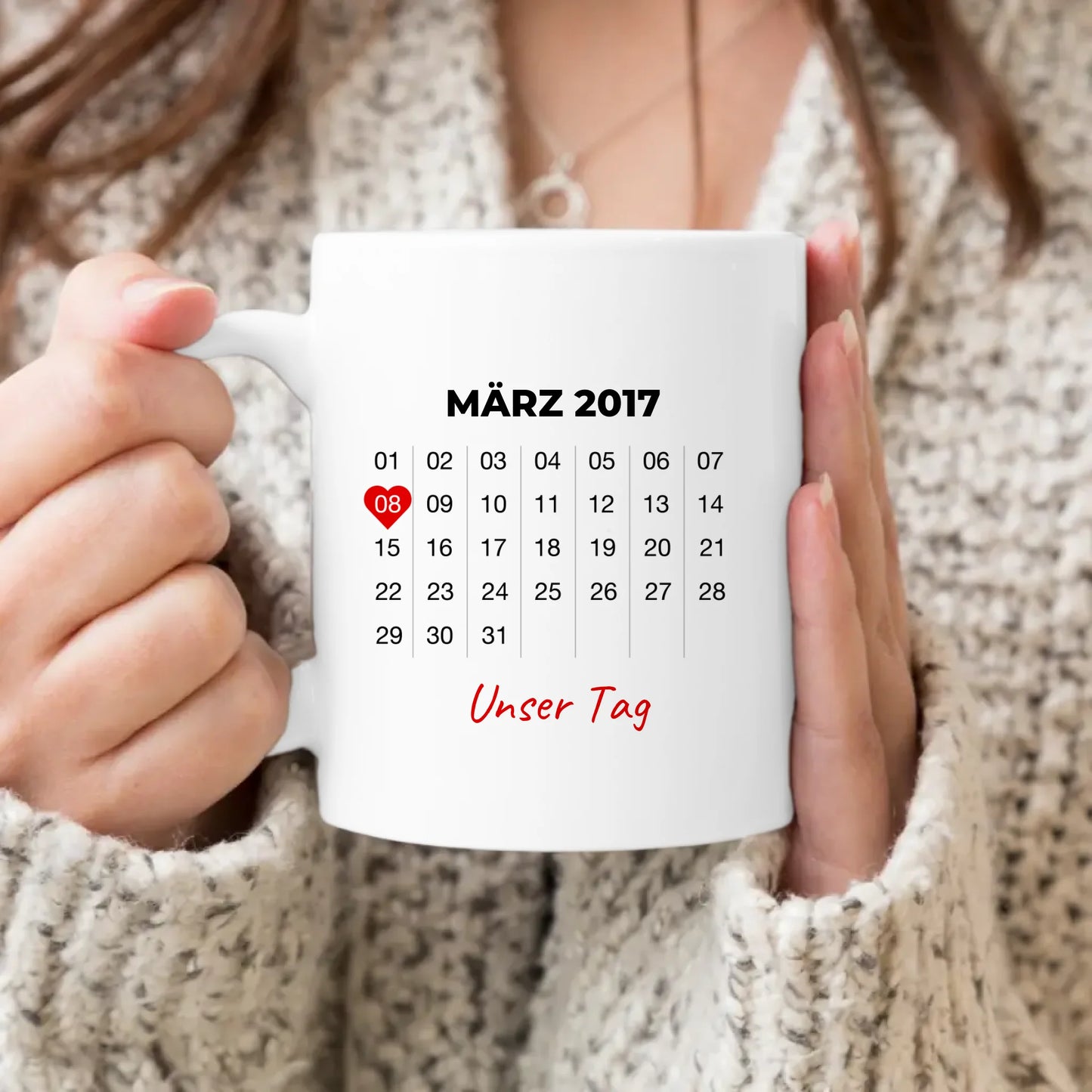 Personalisierte Tasse mit Jahrestag und Bild - Jahrestag Geschenk für Paare