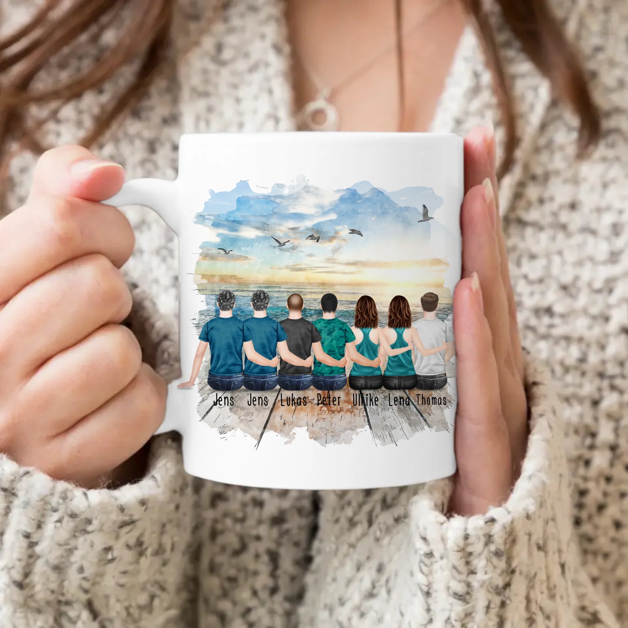 Personalisierte Tasse Kollegen (2 Frauen + 5 Männer) - Abschiedsgeschenk