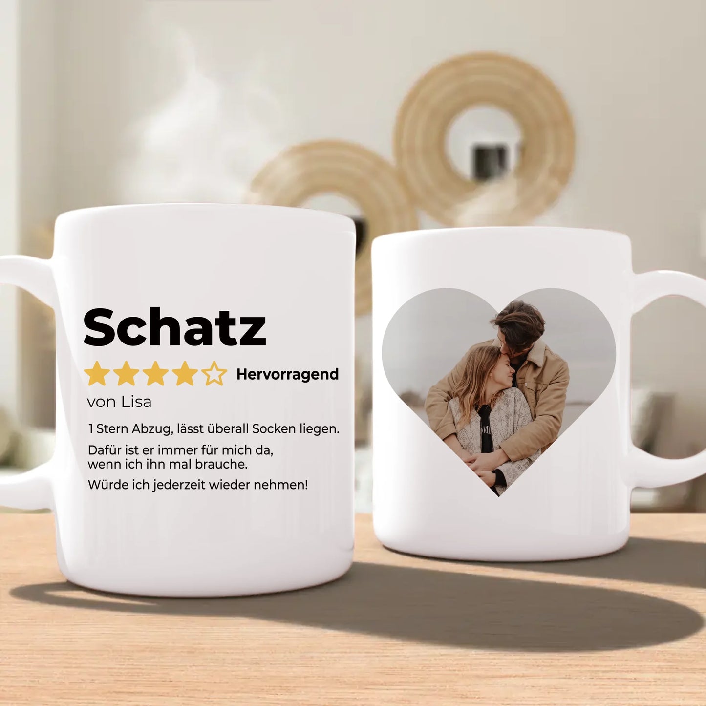 Personalisierte Tasse - Bewertung für Partner