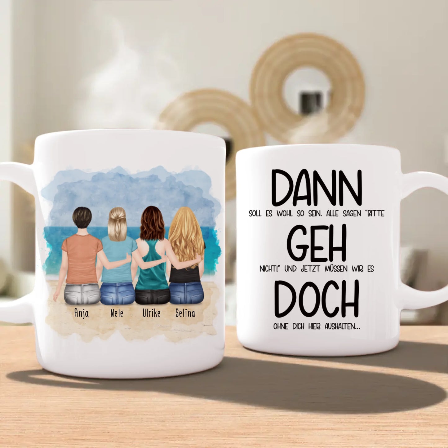 Personalisierte Tasse Kollegen (4 Frauen) - Abschiedsgeschenk