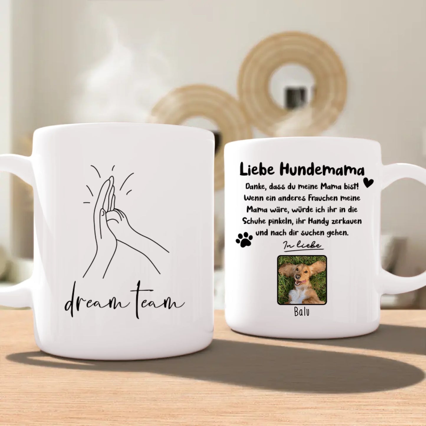 Personalisierte Tasse - Hundemama/Hundepapa (1-6 Hunde)